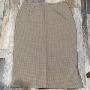 Karen Scott Tan Checkered long Pencil Skirt
